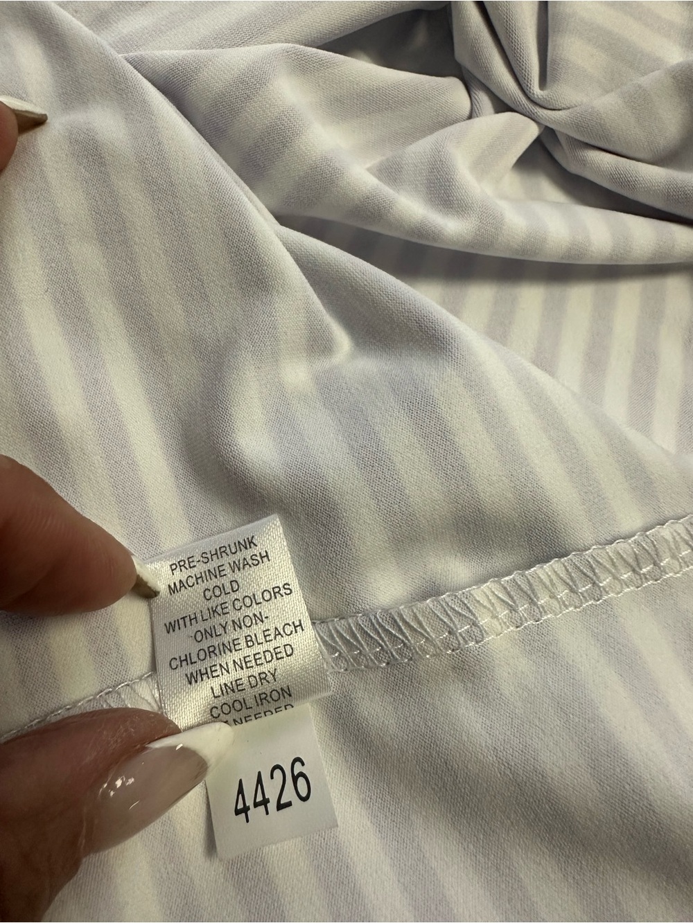 Lulu-B Lavender and White Striped Midi Shift Dress - Picture 7 of 8